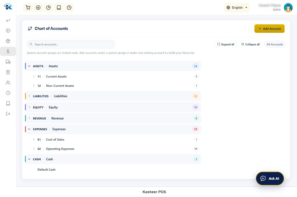 Kasheer accounting dashboard